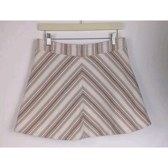 See By Chloe copper Chevron Striped A-line‎ Mini Skirt Size 40/US 8 - Picture 2 of 4